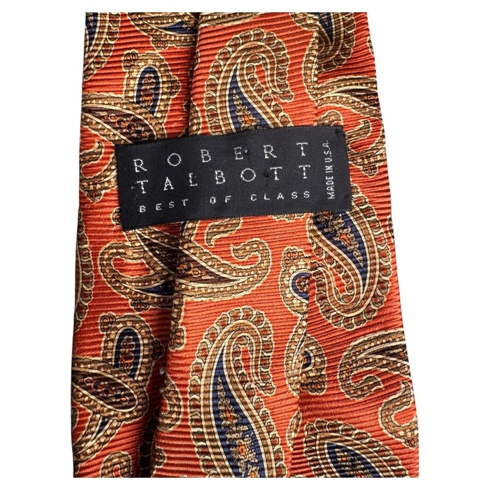 Robert Talbott Best Of Class Paisley Patterned Necktie Rust Orange